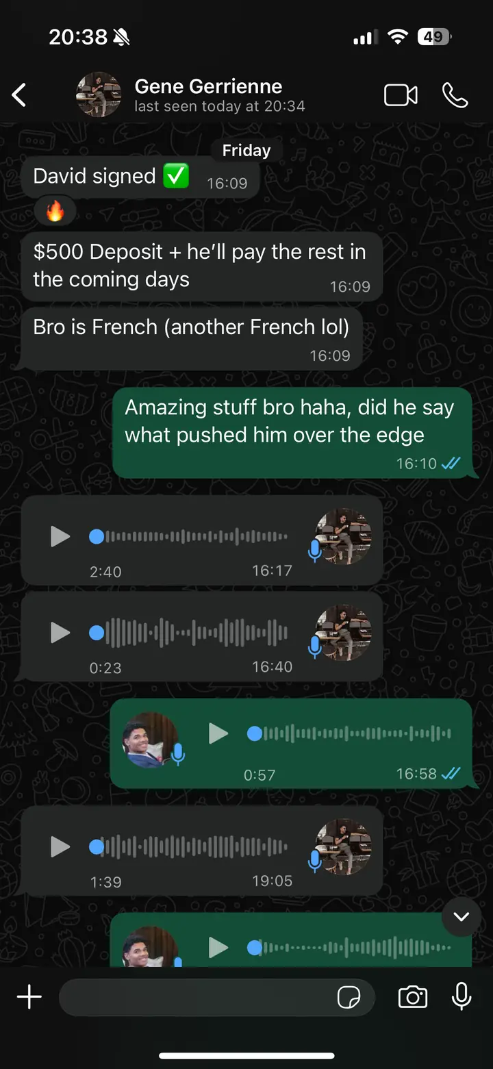 Client result screenshot