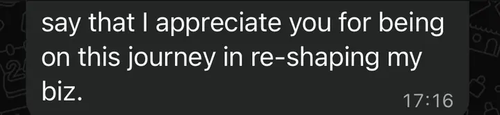 Client message screenshot