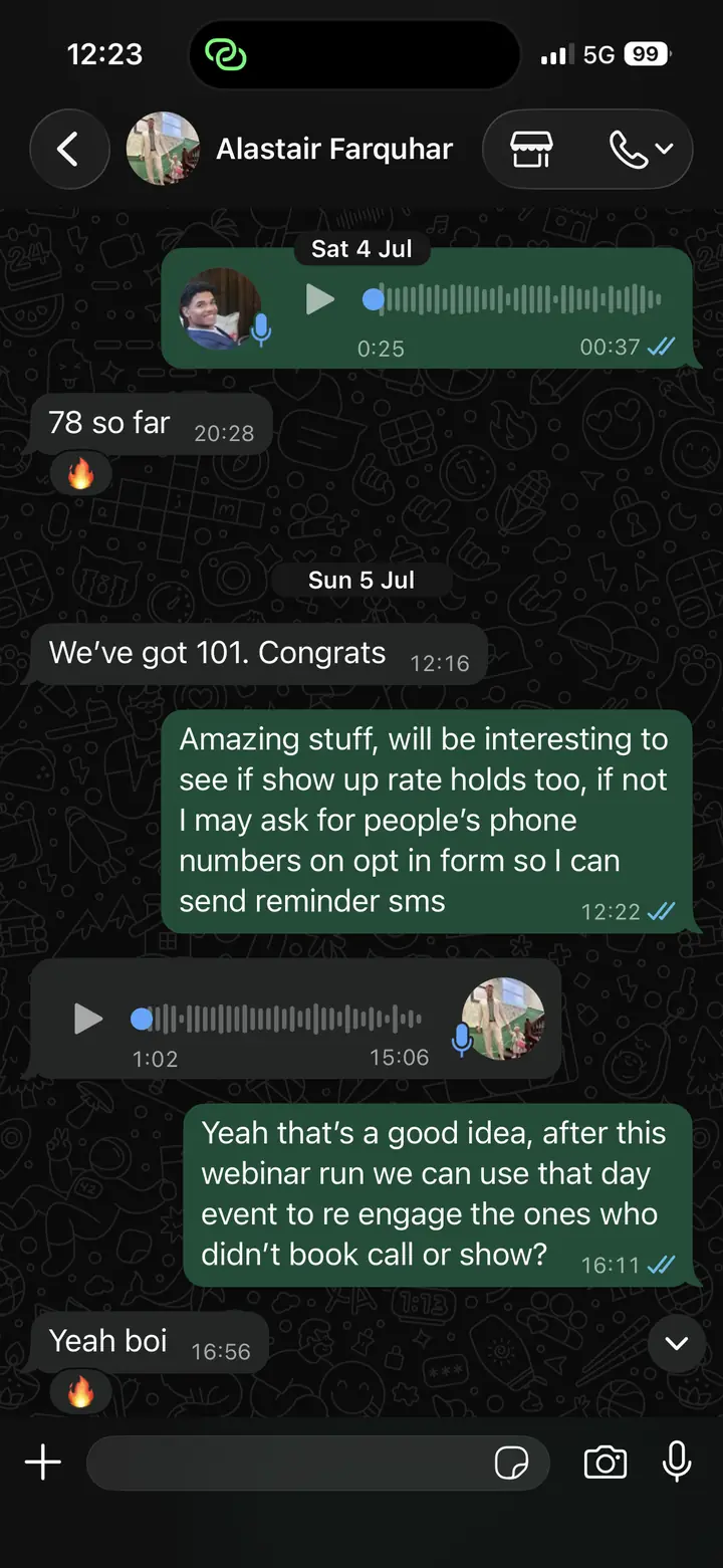 Client result screenshot