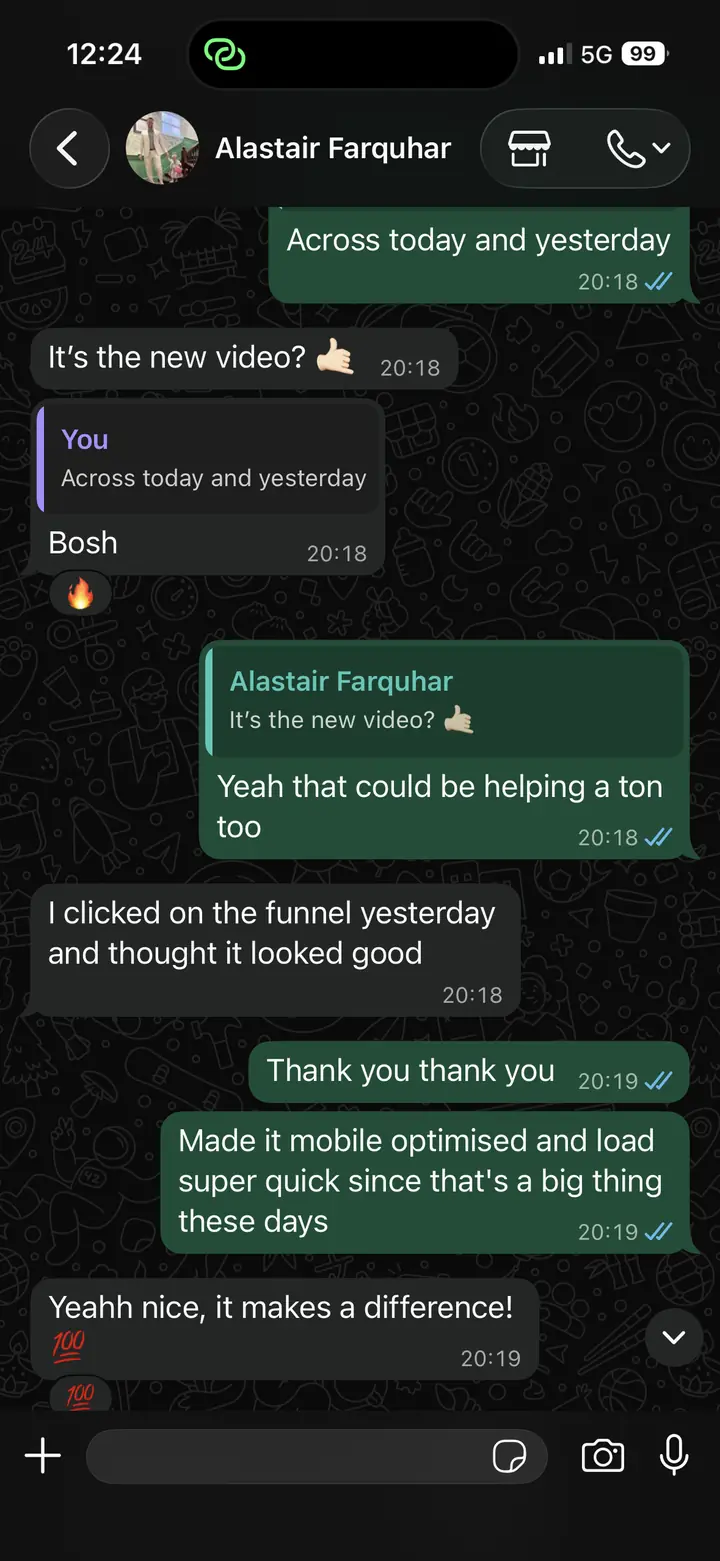 Client message screenshot