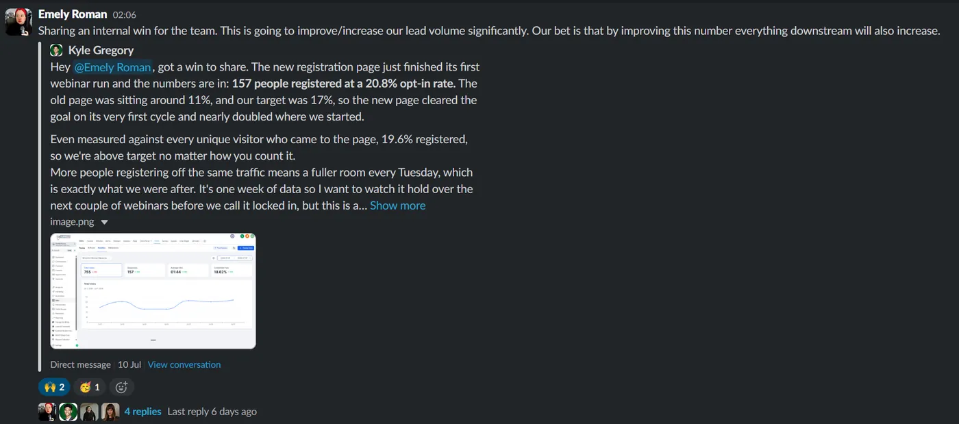 Client message screenshot