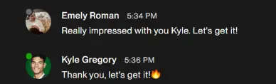 Client message screenshot