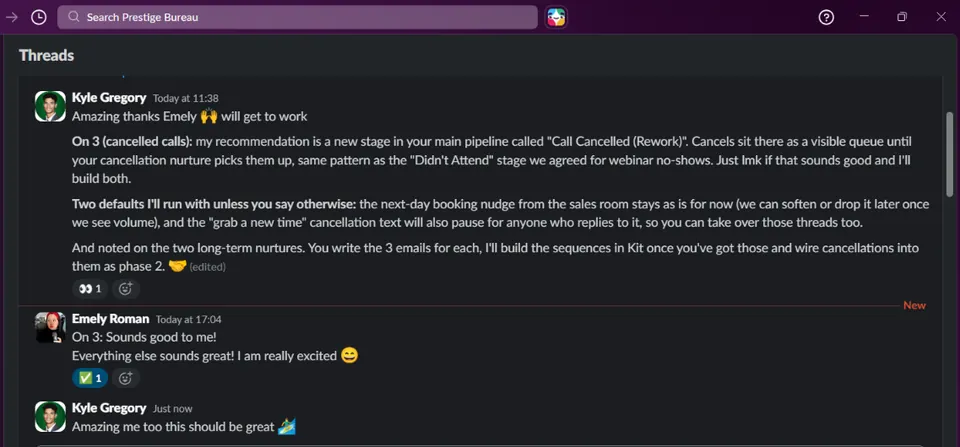 Client message screenshot