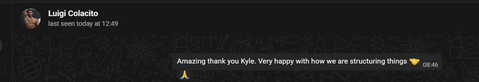 Client message screenshot