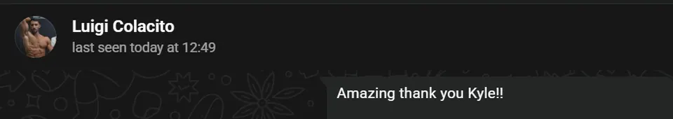 Client message screenshot
