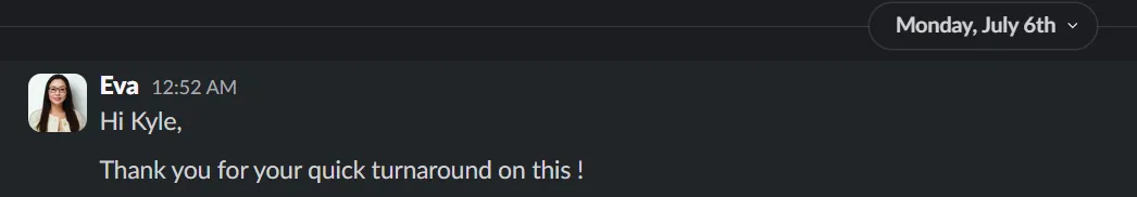 Client message screenshot
