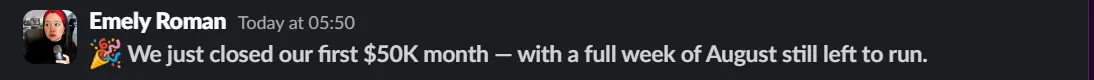 Client message screenshot